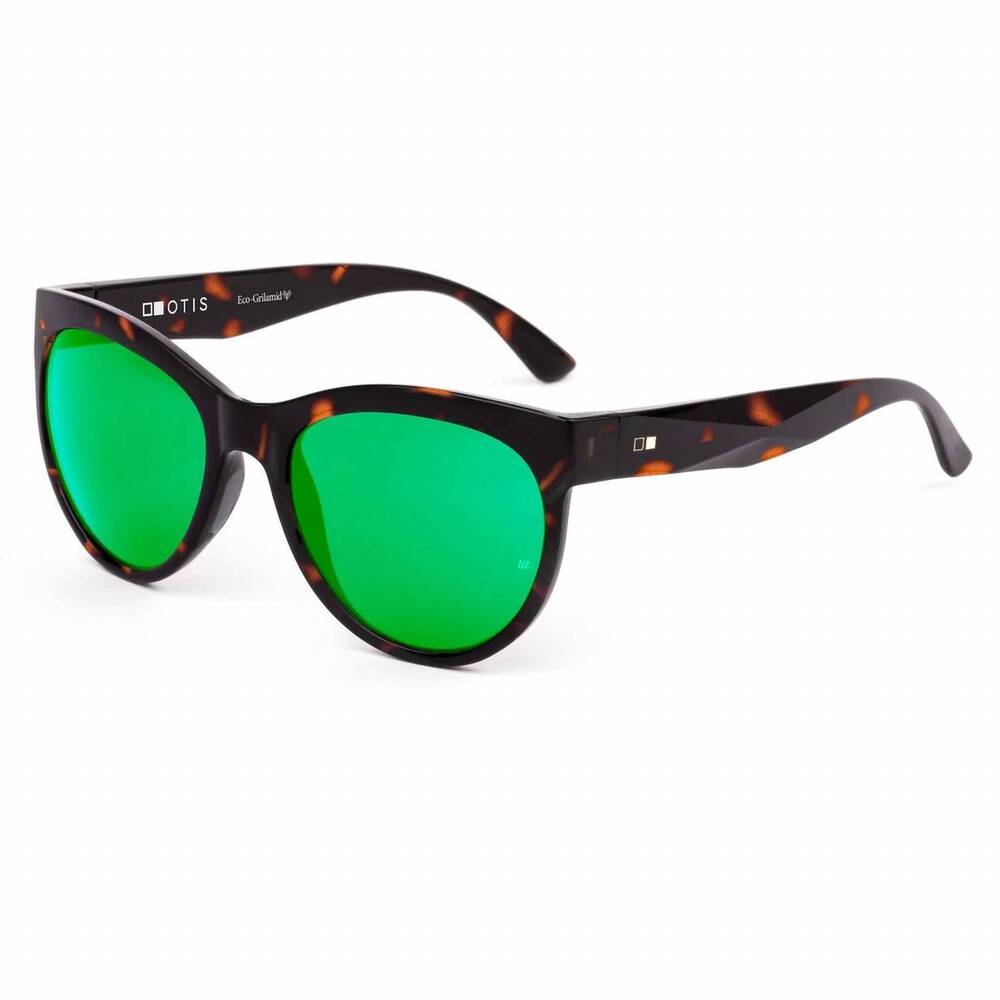 NEW OTIS EYEWEAR women's aerial sunglasses in ochre havana/lit polar mirror gree